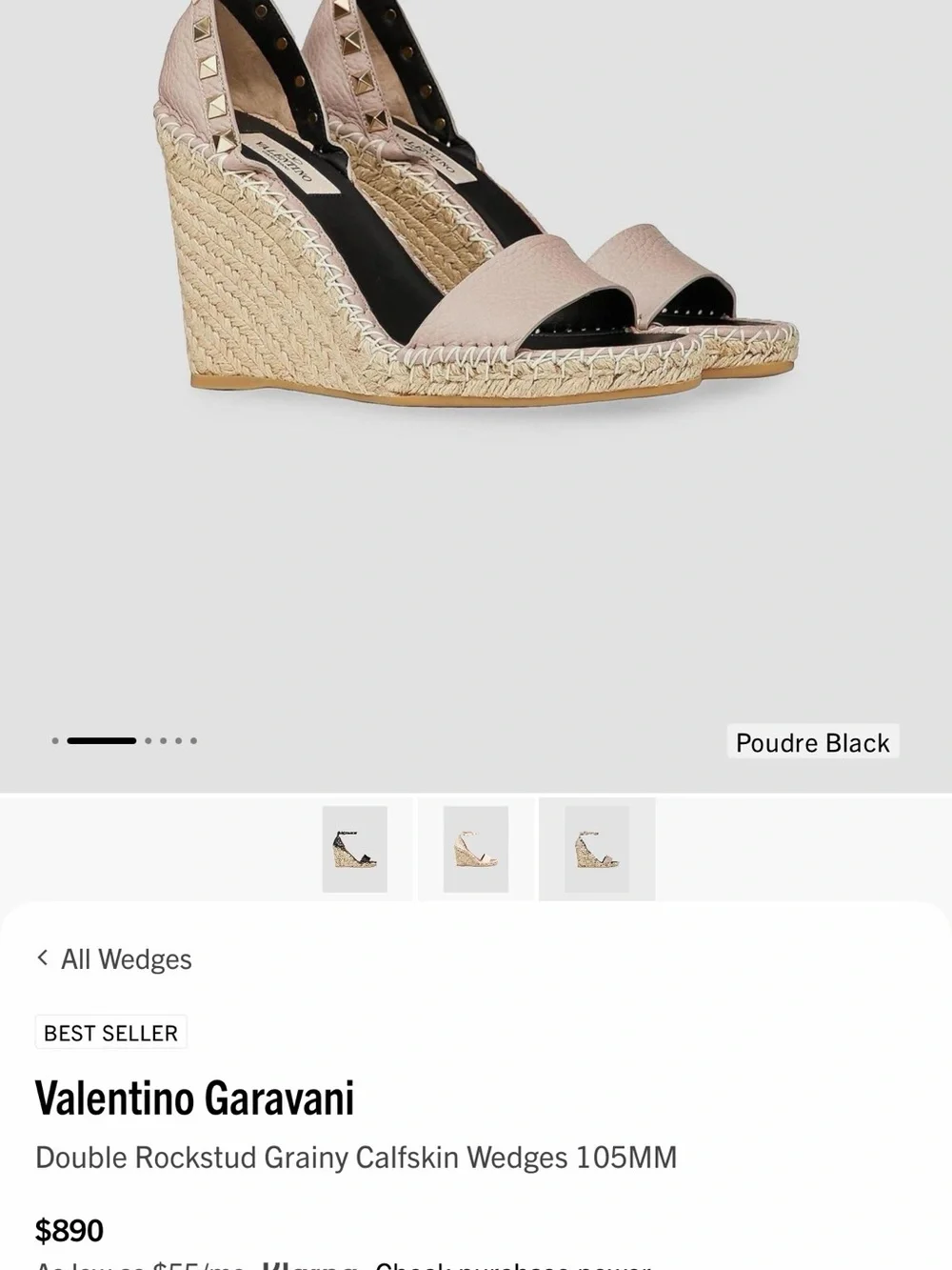Valentino Garavani  Rockstud Ankle Strap Sandals in Blush Pink